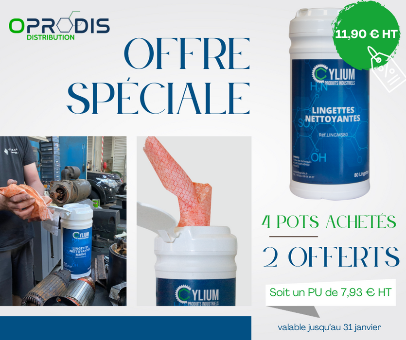 Lingettes désinfectantes dégraissantes / 4 achetés 2 offertes