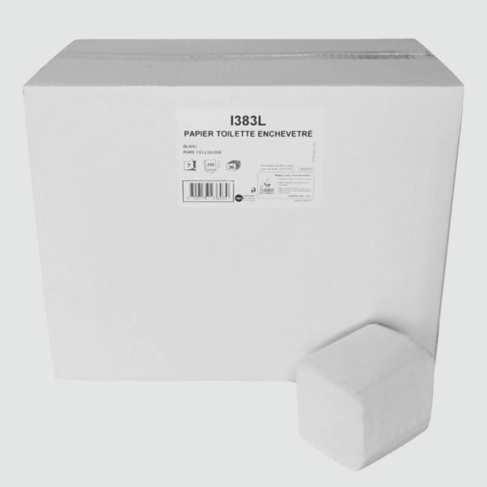 Papier toilette blanc enchevêtré