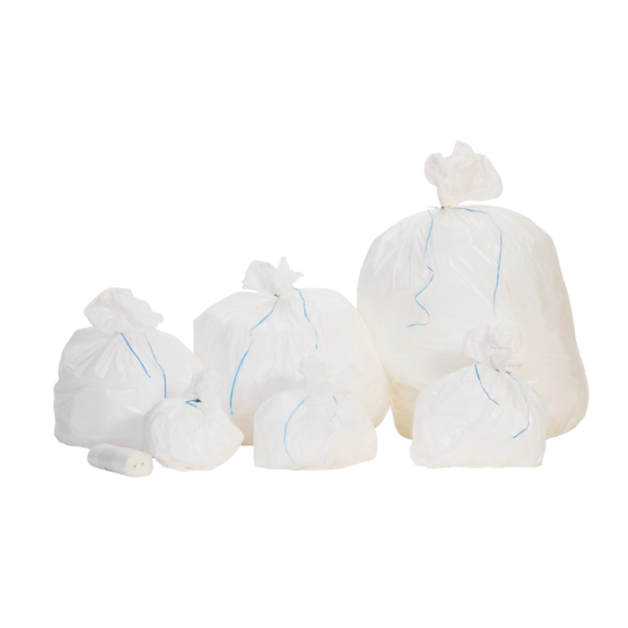 Sacs poubelle blanc 5L à liens - Carton de 1000