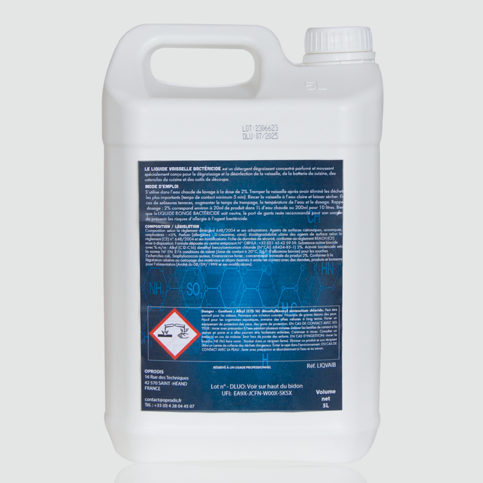 Liquide vaisselle bactéricide - Bidon 5L