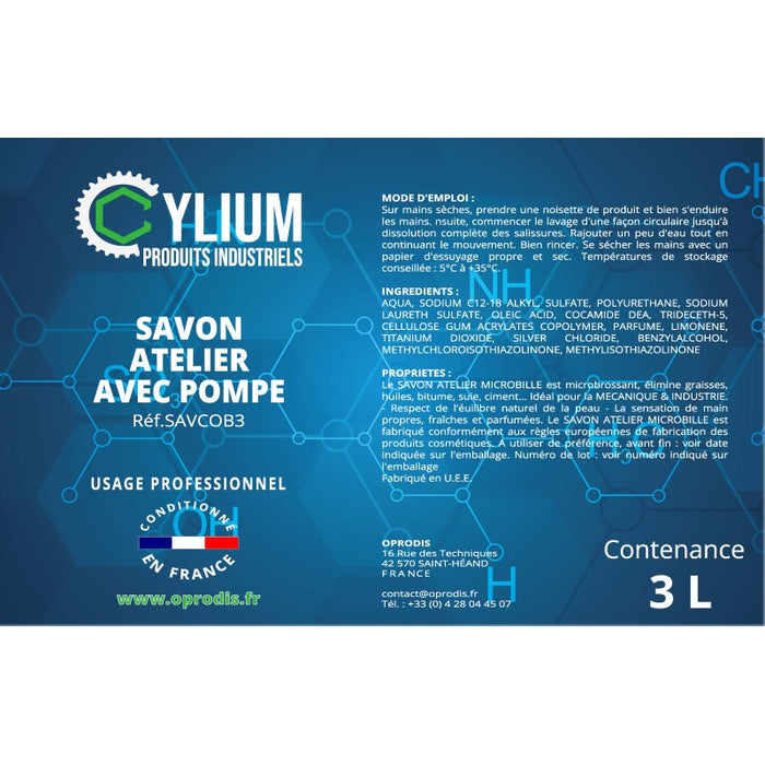 Savon atelier avec pompe - 3L